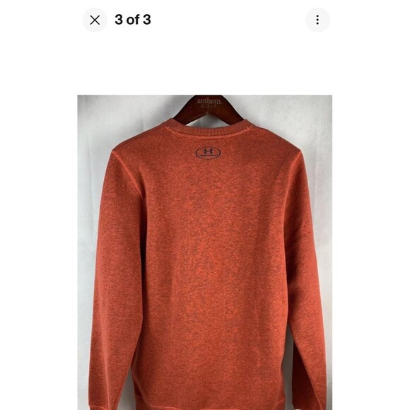 UNDER ARMOUR Crewneck Long Sleeve Sweatshirt Sweater Orange Men Pre-Owned XL - Picture 5 of 5